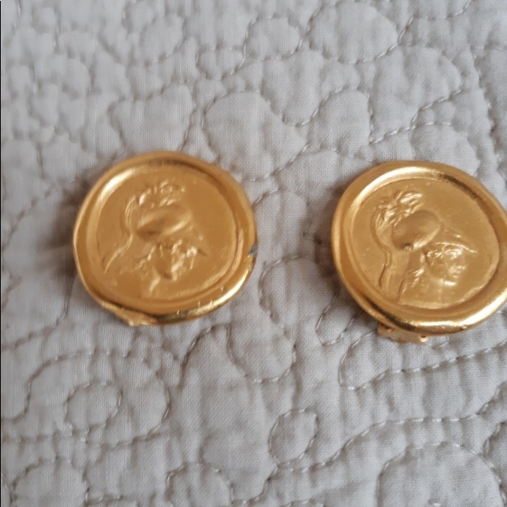 Carolee  Roman Coin Clip on Earrings